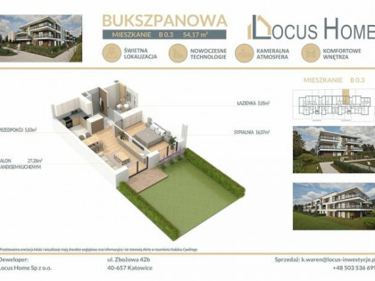 Nowoczesne mieszkanie 2-pokojowe z ogródkiem