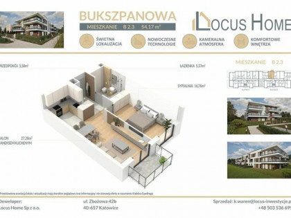 Nowoczesne mieszkanie 2-pokojowe z balkonem