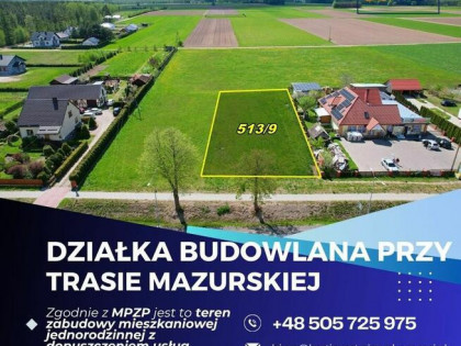 Działka budowlana 1256 m przy trasie mazurskiej - MPZP