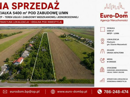 Działka U/MN 5400m2 gm. Ożarów Mazowiecki
