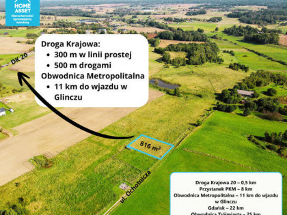 Działka budowlana Hopowo gm. Somonino, Ochotnicza