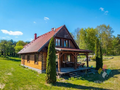 Kosewo, dom z bala na dużej działce o pow. 9600 m2