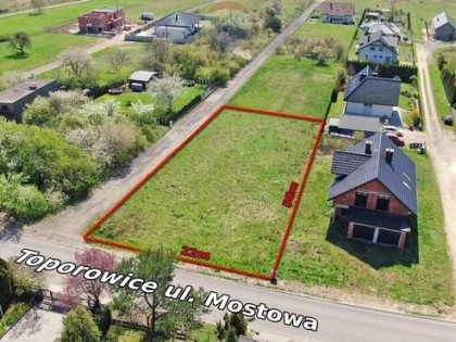Działka budowlana 1296m2 - Toporowice