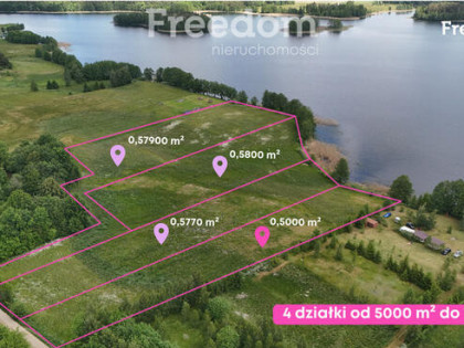 Działka 5000m2 z liną brzegową jeziora Szóstak
