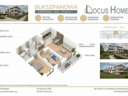 Mieszkanie 3-pokojowe Katowice ulica Bukszpanowa