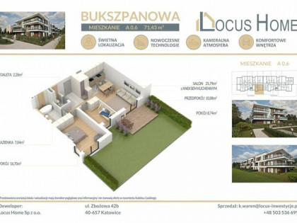 Mieszkanie 3-pokojowe Katowice ulica Bukszpanowa