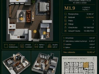 Wyjątkowy Apartament Inwestycja LA VIE ART Łódź