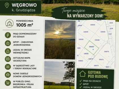 DZIAŁKA BUDOWLANA 1005 m² | WĘGROWO