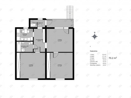 Mieszkanie 3 pok.+ 660 m2 działki