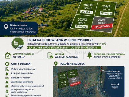 Działki budowlane nad Jeziorakiem.