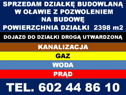 BIURO NIERUCHOMOŚCI W OŁAWIE SPRZEDA DZIAŁKE BUDOWLANĄ OŁAWA  - NOWY OTOK