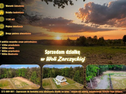 Działka budowlana 1130 m² | Wola Zarczycka