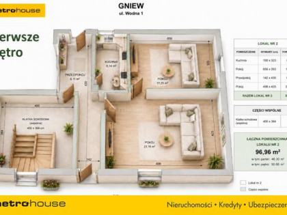 Duże mieszkanie w centrum Gniewu  Garaż  154 m²