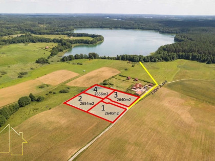 Działka 2771,75 m² | 130 m od jeziora | Purda k. Olsztyna