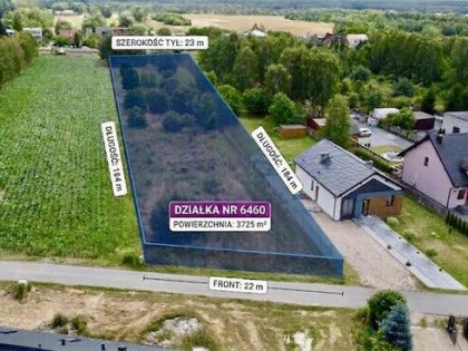 Działka budowlano-rolna 3725 m² z fundamentami pod dom –