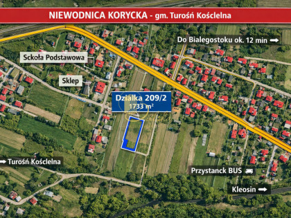 Niewodnica Korycka, słoneczna działka 1733 m2