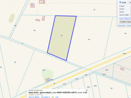 Działka Nowy Kozłów Pierwszy ul.  