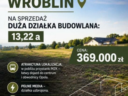 Opole Wróblin - duża w pełni uzbrojona działka na sprzedaż