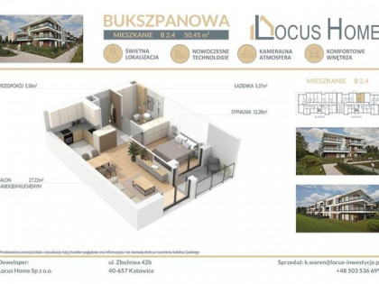 Nowoczesne mieszkanie 2-pokojowe z balkonem