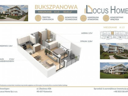 Nowoczesne mieszkanie 2-pokojowe z balkonem