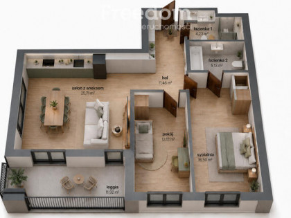 3 pokoje 75 m² | loggia | nowe | Praga-Płn.