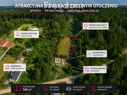 Działka budowlana 740m² z warunkami zabudowy