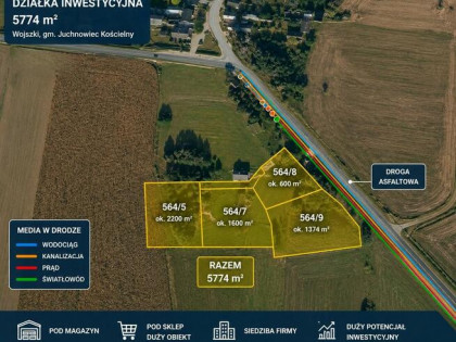 Działka inwestycyjna 5774 m² | Asfalt | Media