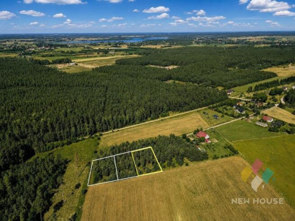 Zadrzewiona działka z WZ pod dom, jezioro, las