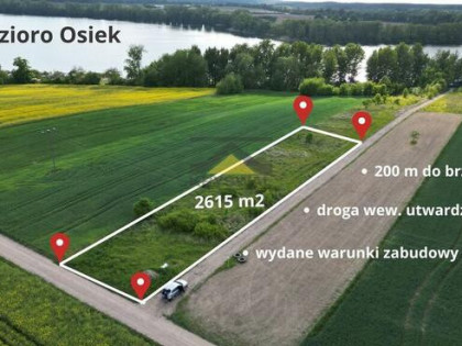 Działka z WZ nad jeziorem Osiek,Ługi