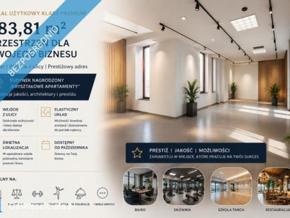 PRESTIŻOWY LOKAL UŻYTKOWY 183,81 m² | PARTER | WEJŚCIE Z ULICY | DOSTĘPNY OD PAŹDZIERNIKA