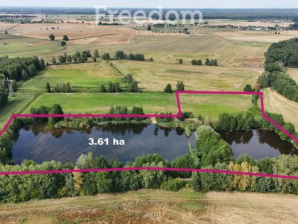 Działka 3,61 ha ze stawem i gruntem rolnym