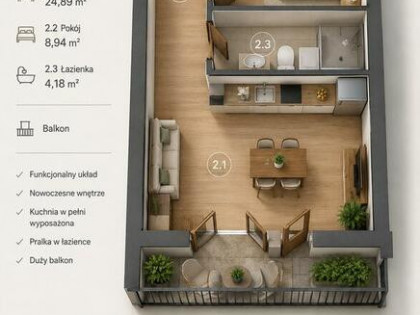 Mieszkanie do wynajęcia w Cieszynie 2 pokoje 38m2 + parking