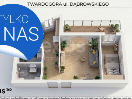Mieszkanie 2pokoje, 57,9 m² z balkonem, Twardogóra