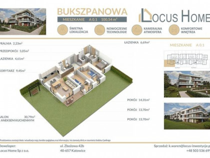 Mieszkanie 4-pokojowe Katowice ulica Bukszpanowa