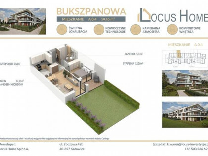 Mieszkanie 2-pokojowe Katowice ulica Bukszpanowa