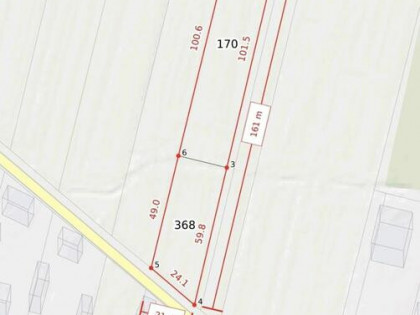 Działka budowlana + ogród 3252 m² – asfalt, media – Restarze