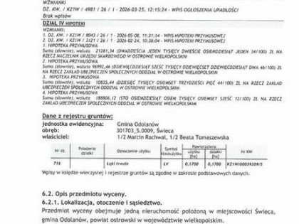 Syndyk sprzeda Nieruchomość rolną w Cieszynie