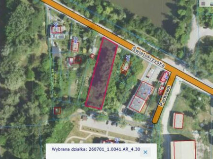 DZIAŁKA BUDOWLANA 1203 m² UL. ŚWIĘTOKRZYSKA, OSTROWIEC ŚW.