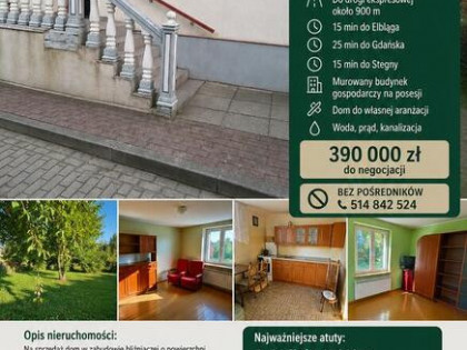 Sprzedam dom Orłowo gm. Nowy Dwór Gdański