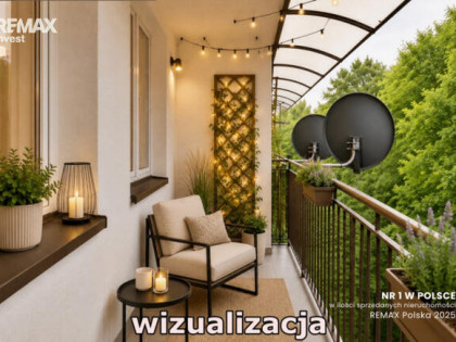 Balkon, zieleń i centrum miasta