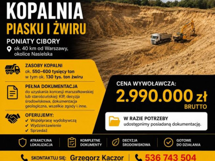 Sprzedam lub podejmę współpracę- kopalnia żwiru