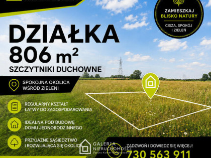 Działka 806 m² | Szczytniki Duchowne | MPZP