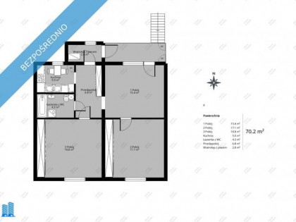 Mieszkanie 3 pok.+ 660 m2 działki