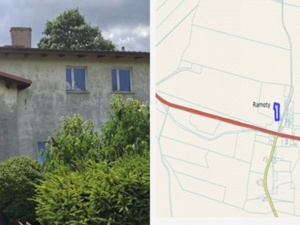 Działka zabudowana Ramoty