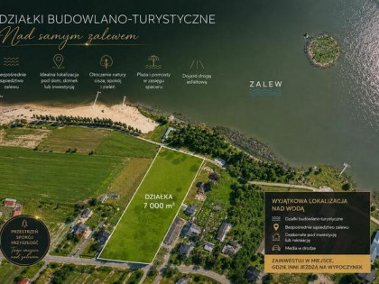 Działka inwestycyjna nad samym zalewem