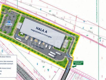 Działka przemysłowa 4555 m², asfaltowy dojazd