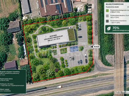 Działka usługowa 3 000 m², asfalt, plan miejscowy