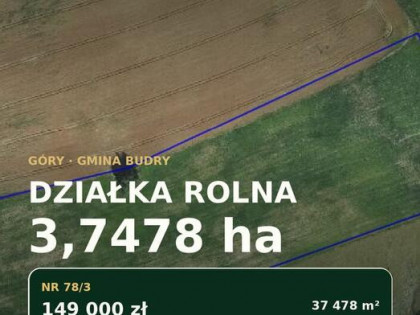 Góry, gm. Budry — działka rolna 3,7478 ha