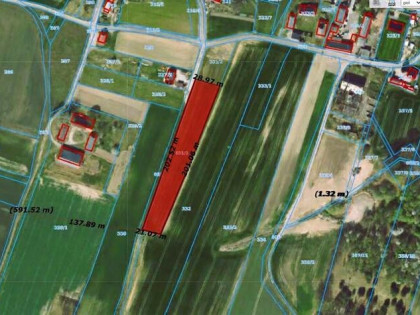 Działka budowlana 0,50 ha z MPZP (możliwość podziału) – Osła