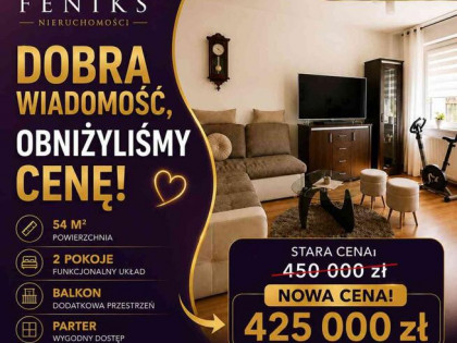 PARTER , SUPER MIESZKANIE 2 POKOJOWE Z BALKONEM